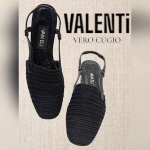 VANELi Janet Slingback Crochet Leather Black Flats 7.5 M